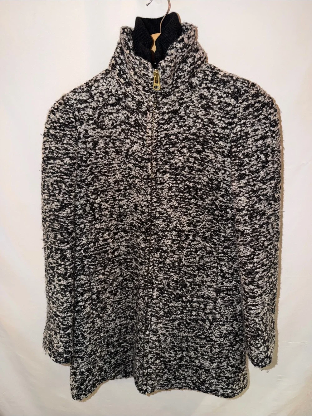 J. Crew Black and White Marled Wool Coat - Picture 3 of 6